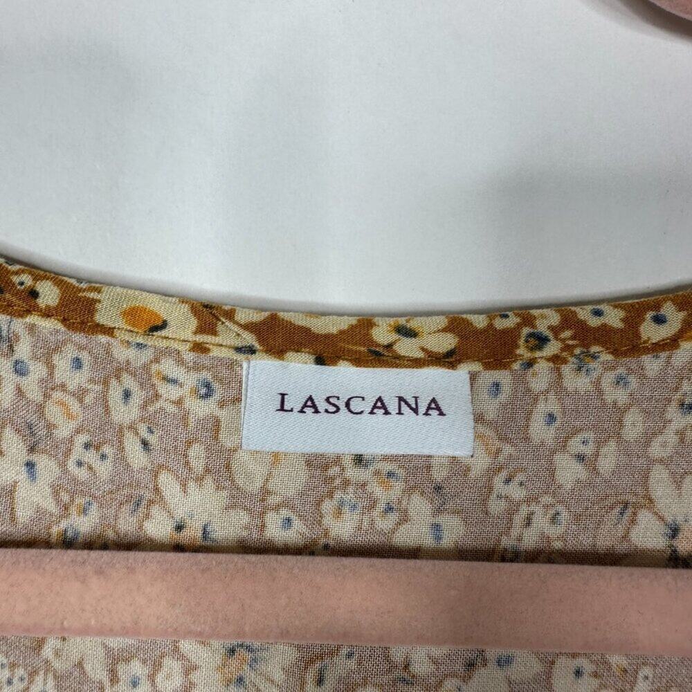 2/$30 Lascana Floral Tassel Lightweight Blouse Long Sleeve Brown 4 #A0204 TRB2 - Picture 7 of 10